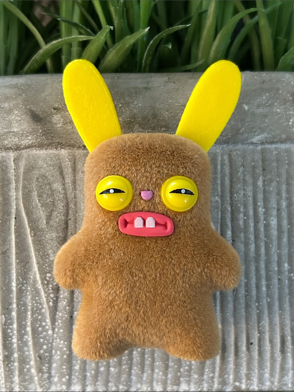 Fuggler Rabbit Figure Rabbitacular brown rare Flocked 3” funny ugly monster